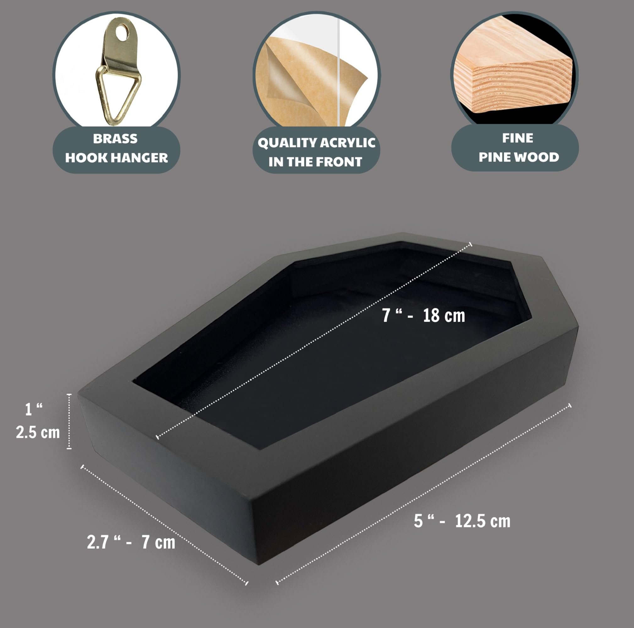 VINADECOR façade acrylique brillante protégeant le spécimen visible