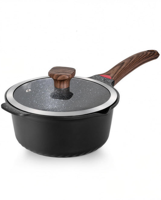 Vinchef casserole 4QT vue de face montrant la finition antiadhésive bénéfice facilité nettoyage