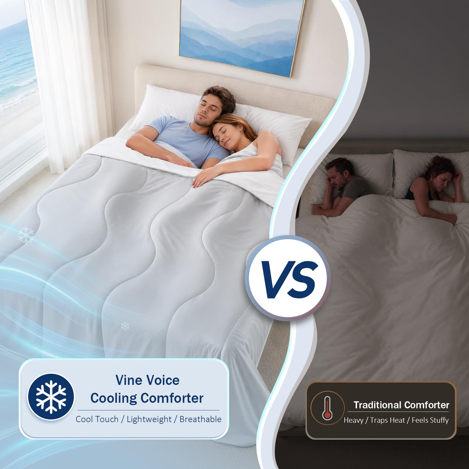 Vine Voice comparaison avec règle montrant dimensions King 106x90