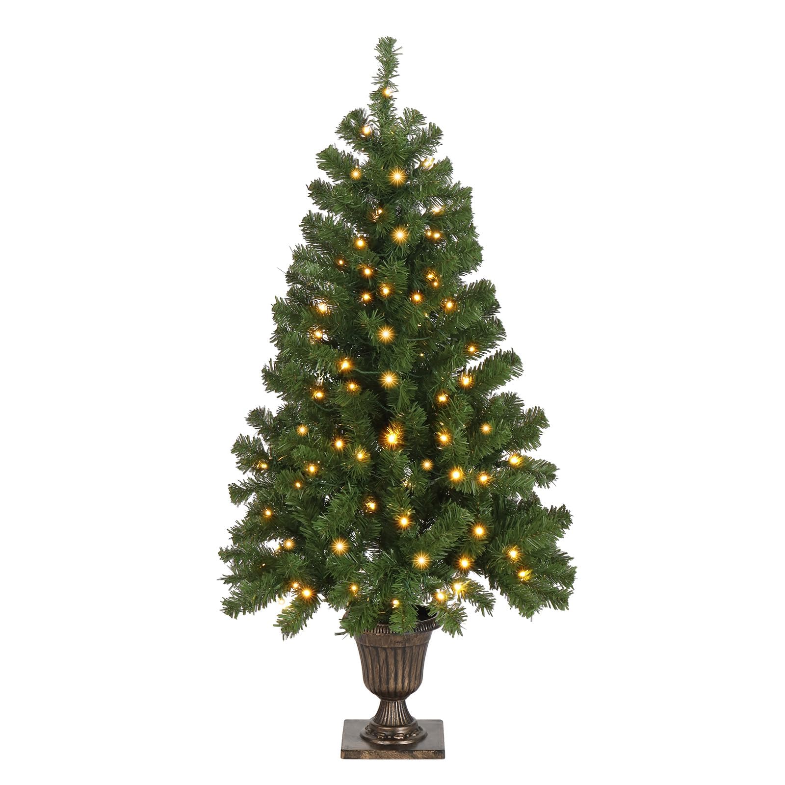 VINGLI sapin de 4 ft vu de face, décoratif et compact pour petites pièces
