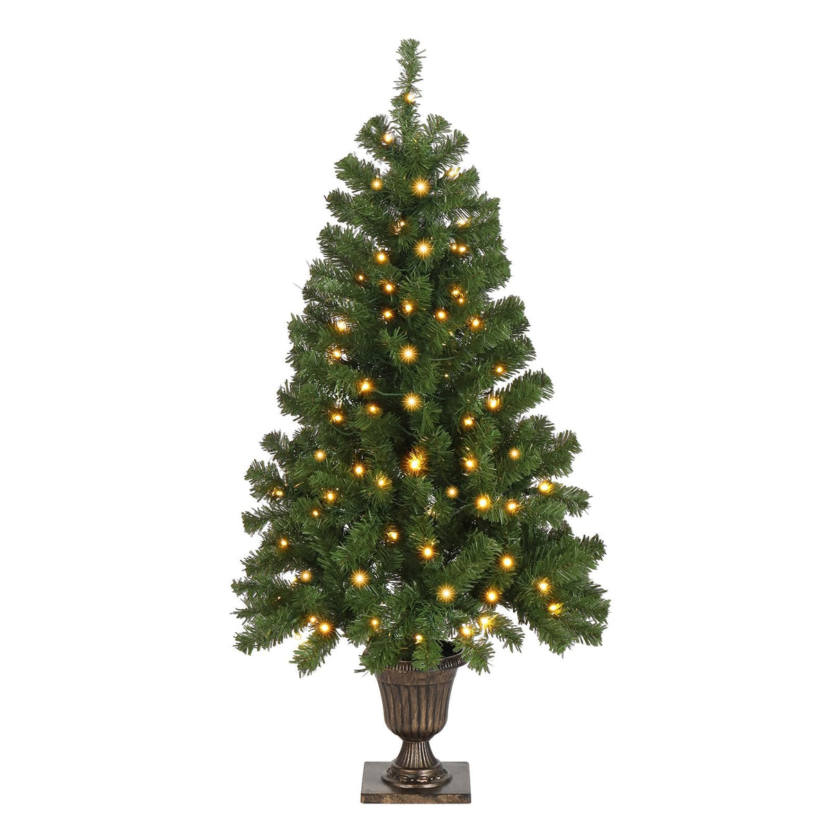 VINGLI sapin de 4 ft vu de face, décoratif et compact pour petites pièces