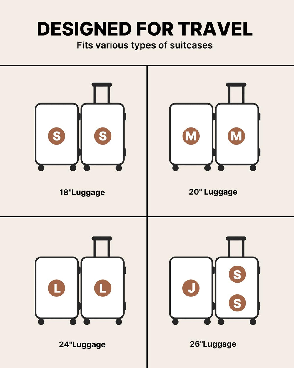 VINTAR sacs compressés rangés dans une valise pour faciliter le voyage