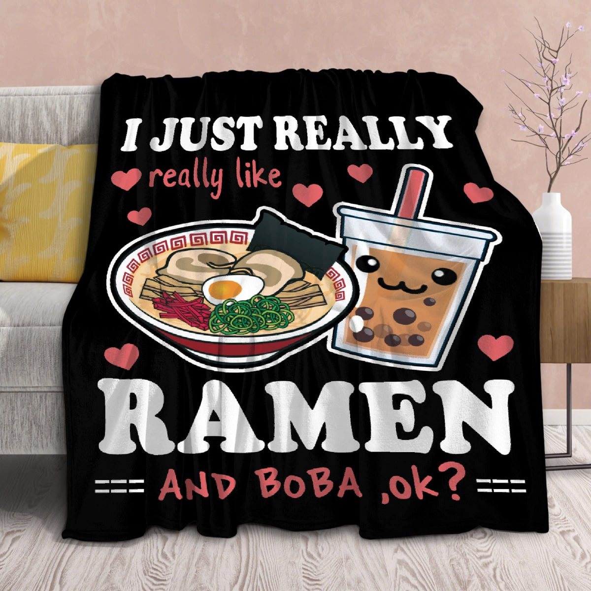 Virudhaka plaid ramen vue avant montrant motif kawaii et confort