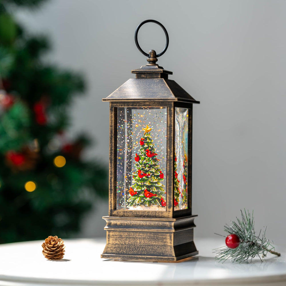 VISFLAIR détail des cardinaux et du sapin, décor réaliste pour table de Noël