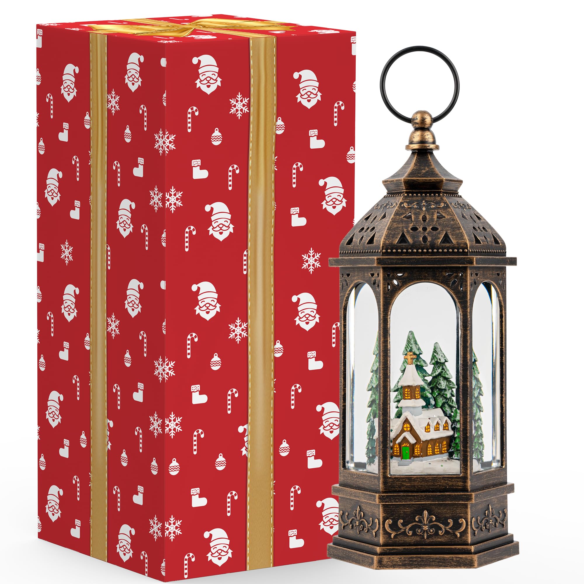VISFLAIR mise en scène salon de Noël démontrant la lanterne comme point focal chaleureux
