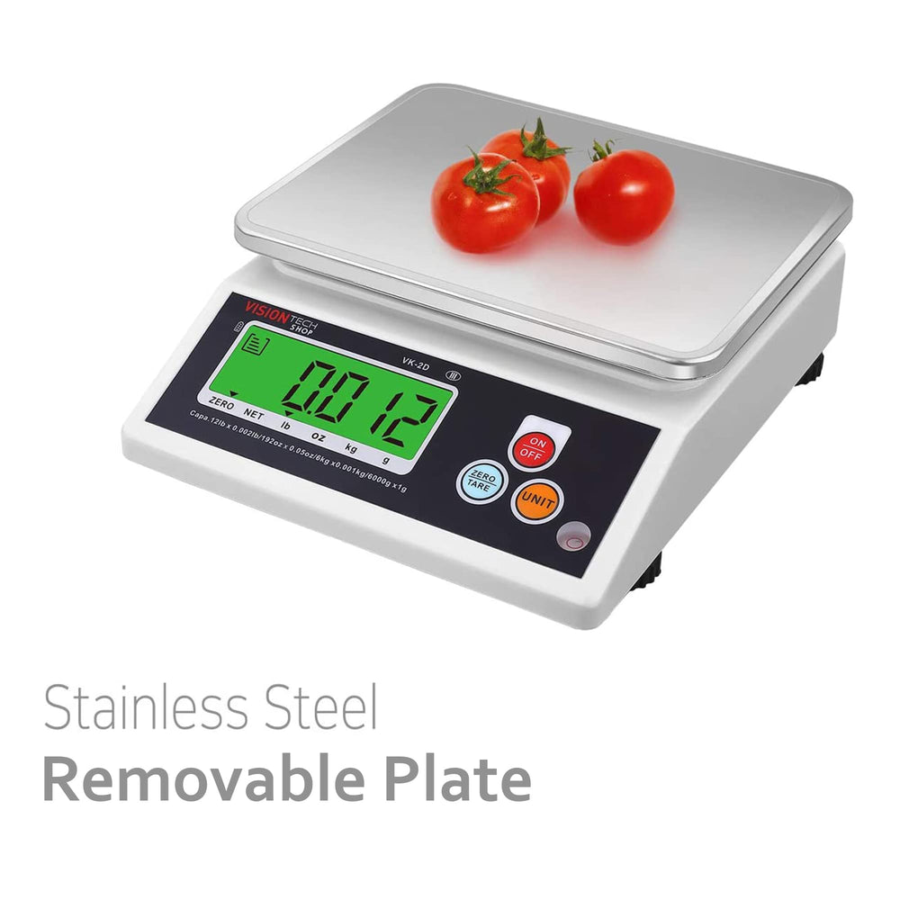 VisionTechShop VK-2D plateau inox gros plan pour nettoyage facile