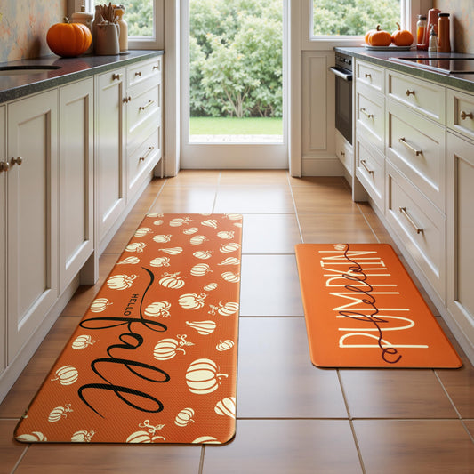 VivaNest face avant du tapis montrant motif citrouille et élégance