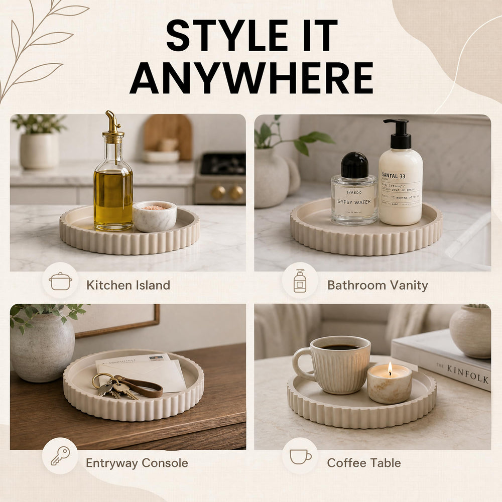 Vivere Home comparaison taille avec main illustre diamètre 11 pouces pratique