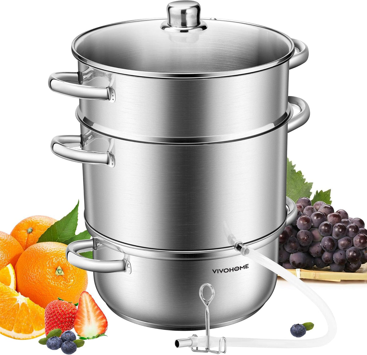 VIVOHOME face de l'ensemble extracteur vapeur montrant design robuste et capacité