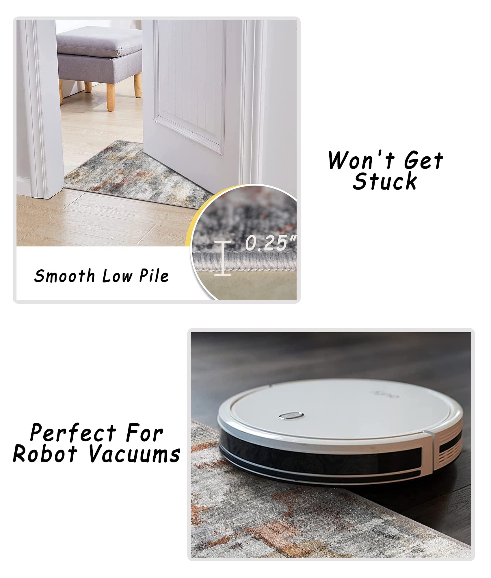 vivorug comparaison d'échelle dans une chambre démontrant taille adaptée 4'x6'