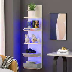 VIWODS étagère murale 5 niveaux vue de face montrant design blanc et rangement