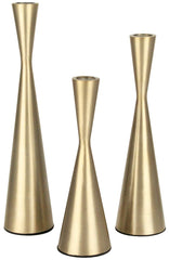Vixdonos ensemble de trois chandeliers en or sur fond neutre, élégance durable