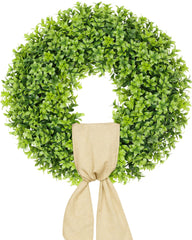 Vlorart couronne face avant accrochée sur porte offrant une entrée accueillante