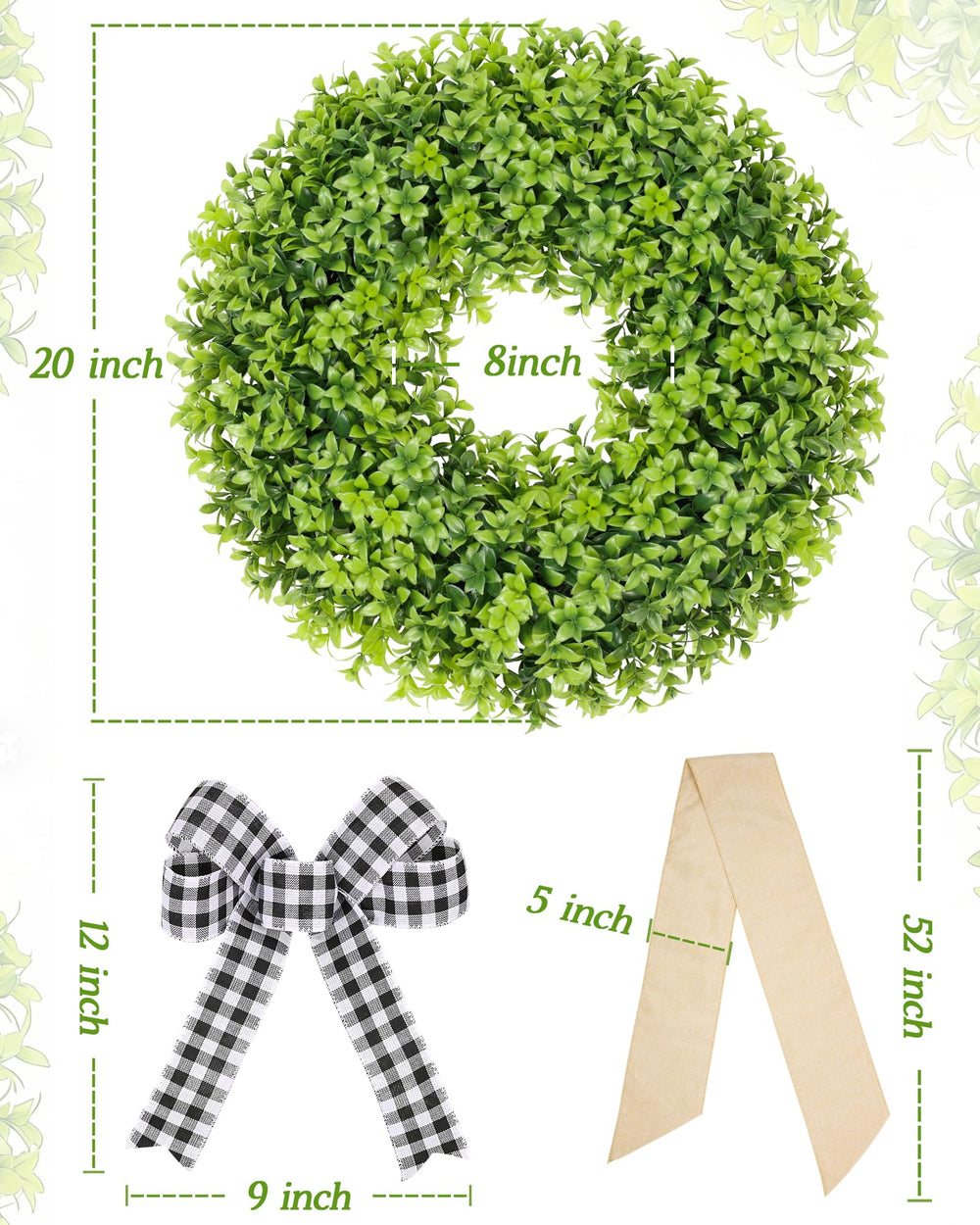 Vlorart détail du nœud vichy et sash crème personnalisable pour varier le style