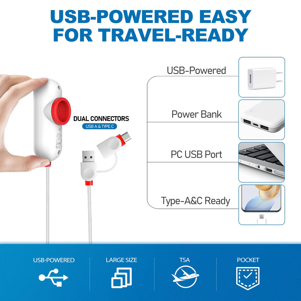 VMstr pompe USB gros plan illustrant la valve et l'aspiration rapide pour voyage