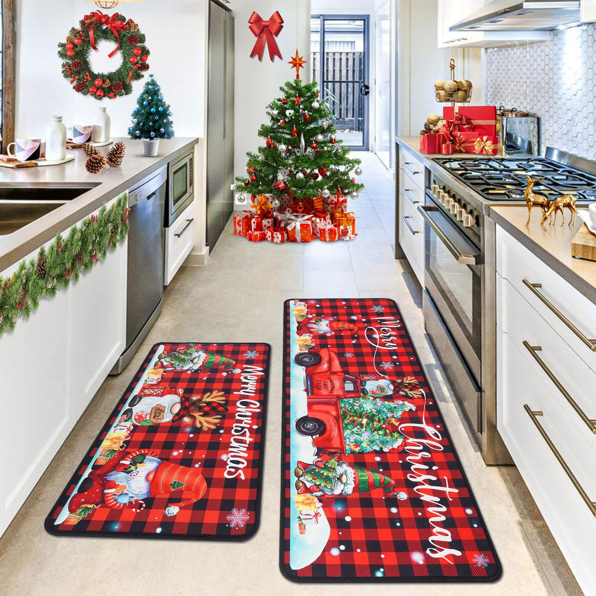 Voanos tapis avant emballage montrant motif festif et protection pratique
