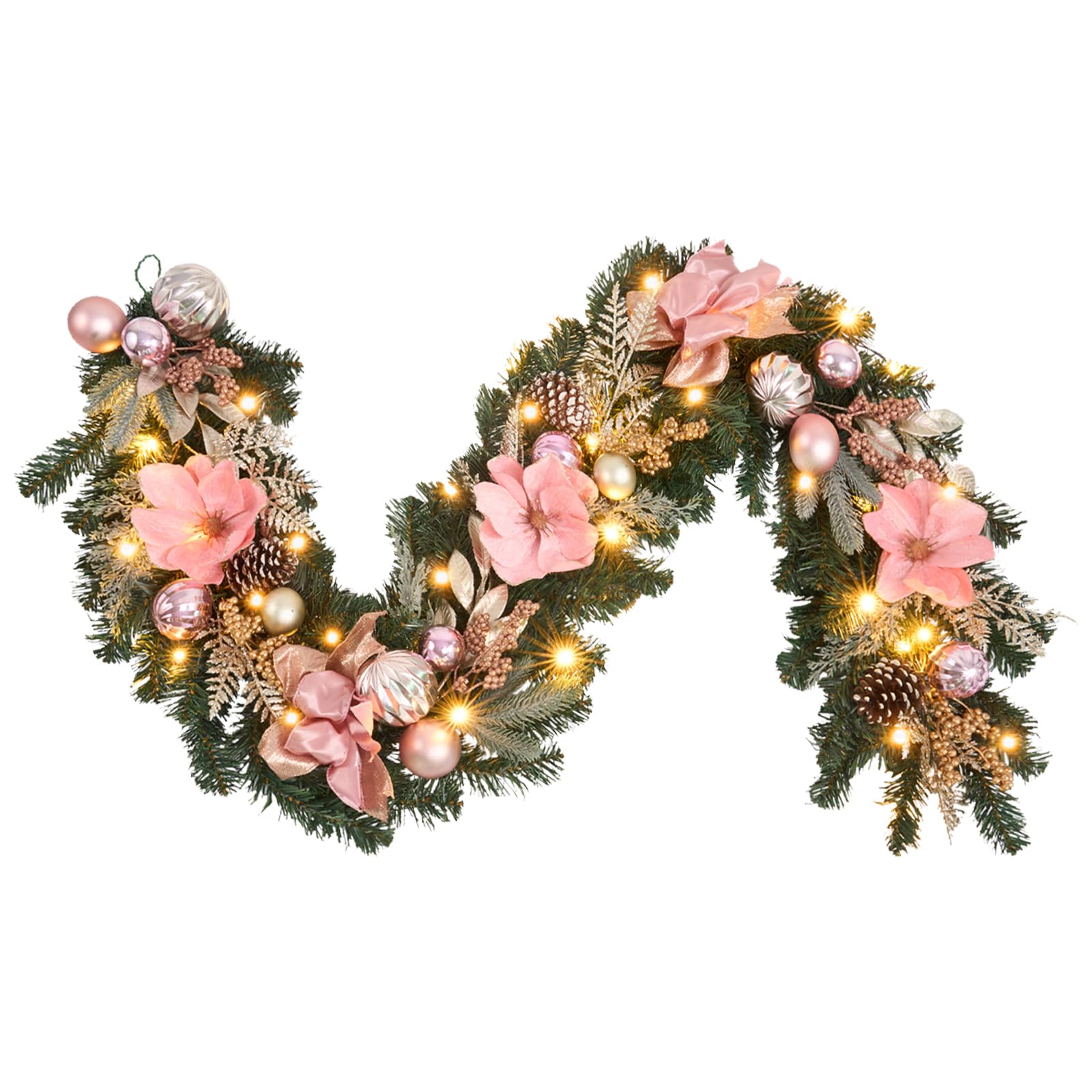 Vofuly guirlande rose doré accrochée à une porte, accueil festif et élégant
