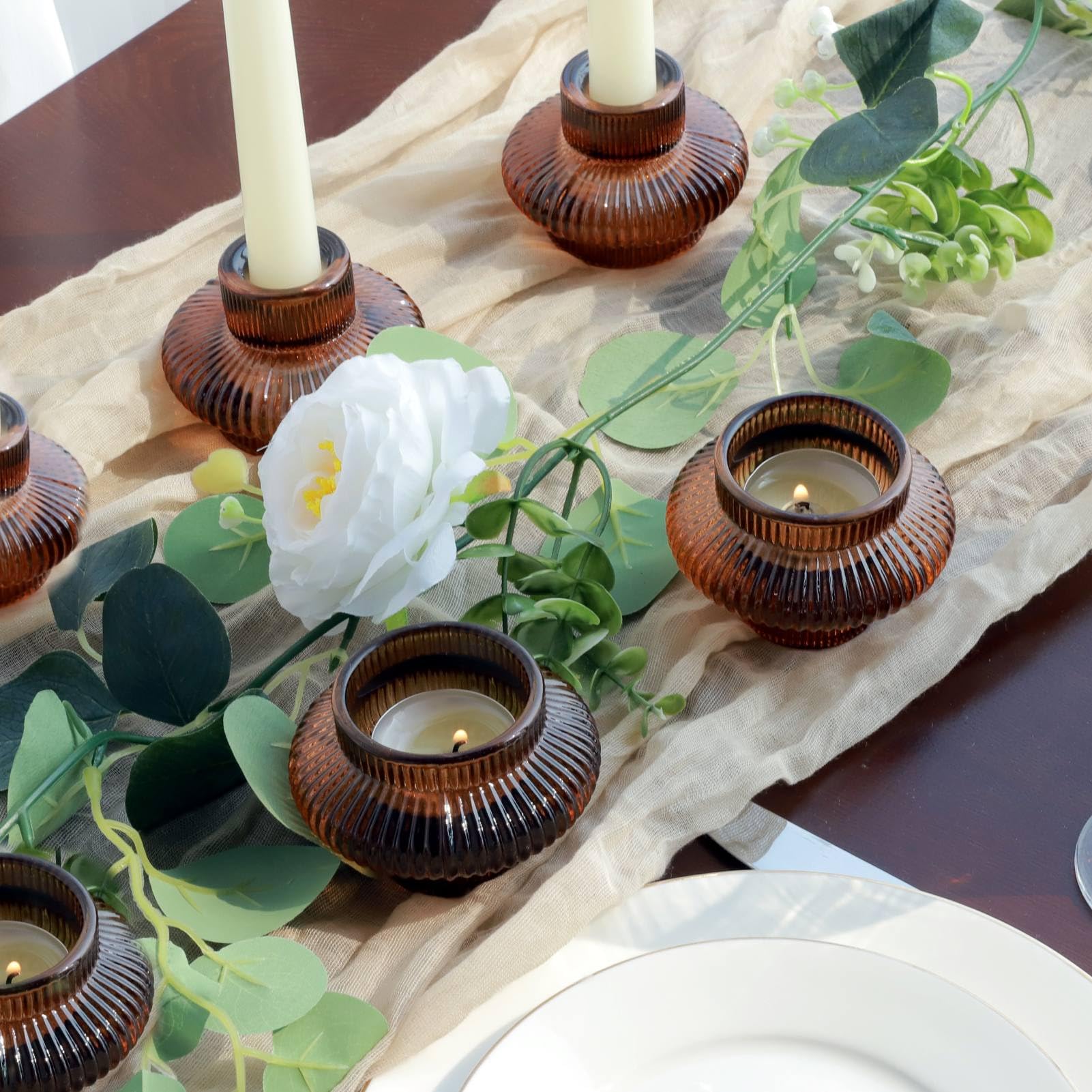 VOHO porte-bougies dans décor automnal, parfait pour centre de table