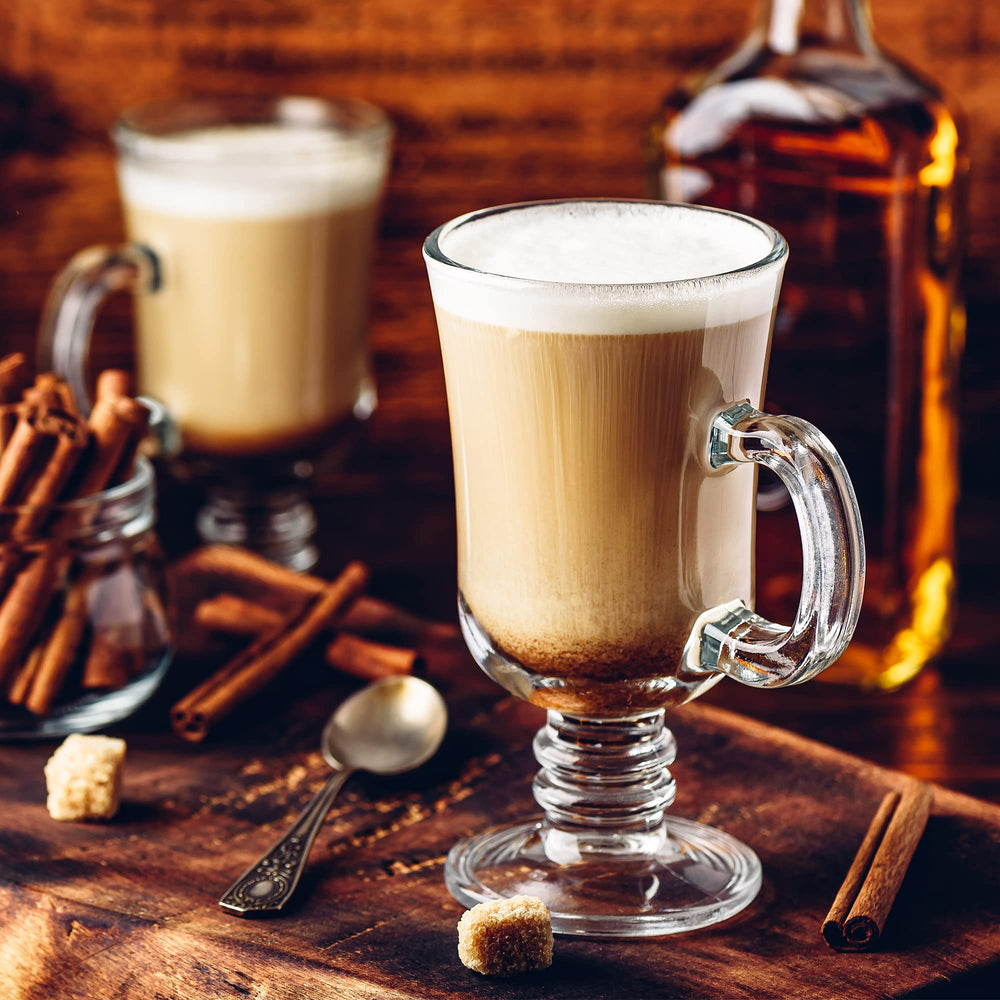 Volarium tasse servie en Irish Coffee valorisant couches et couleur