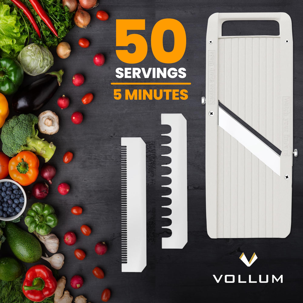 Vollum mandoline protège-doigts en action pour sécurité accrue