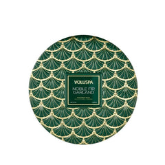 Voluspa étui face montrant design festif et élégance décorative