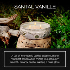 Voluspa santal vanille trois mèches distribuées pour diffusion parfumée uniforme