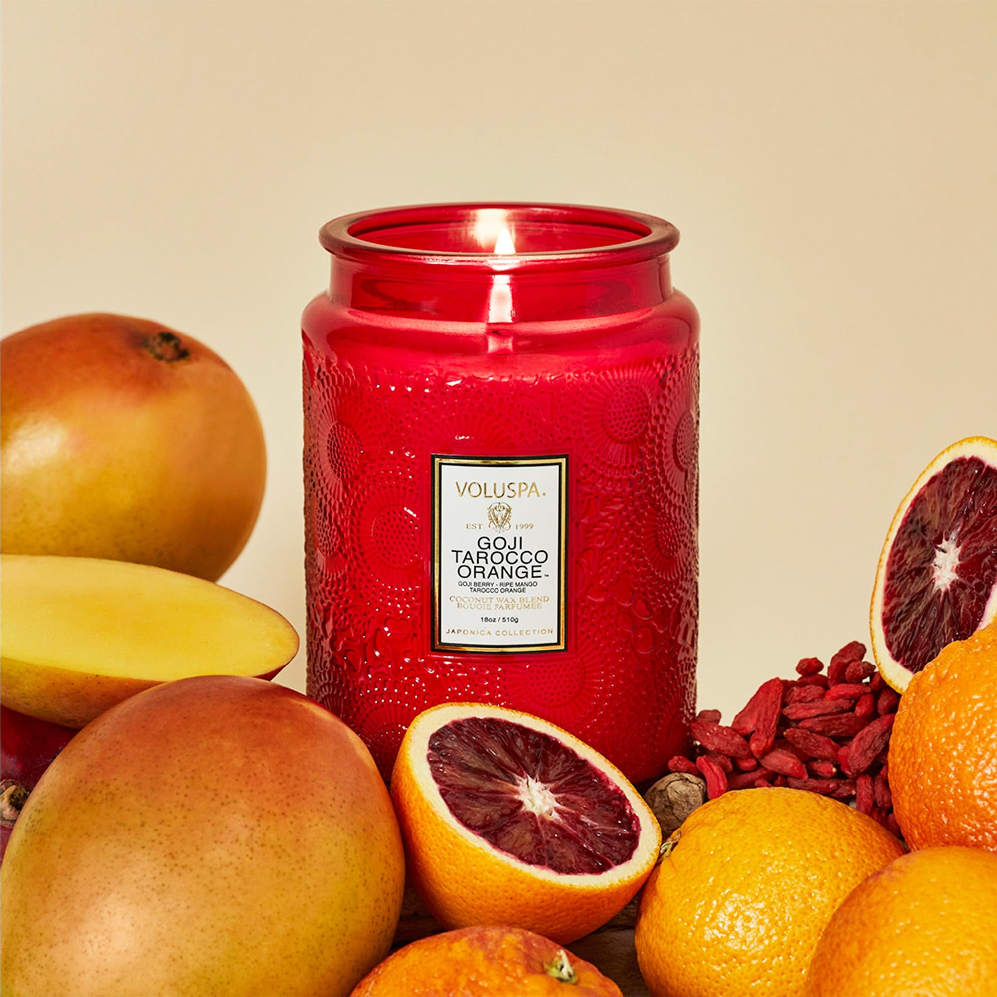 Voluspa gros plan cire noix de coco texture pour diffusion propre