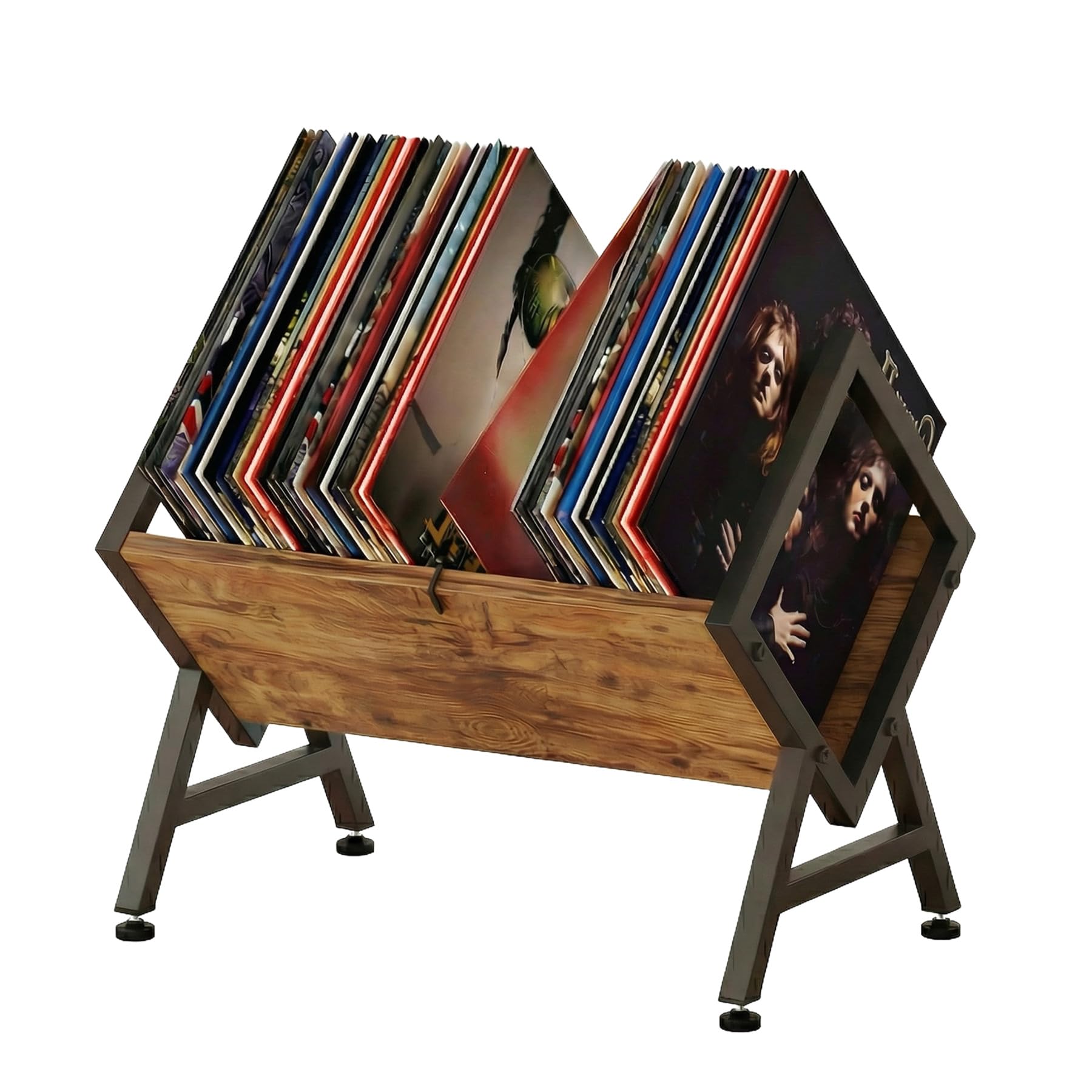 VonDream porte-disques face avant montrant rangement ordonné et gain de place