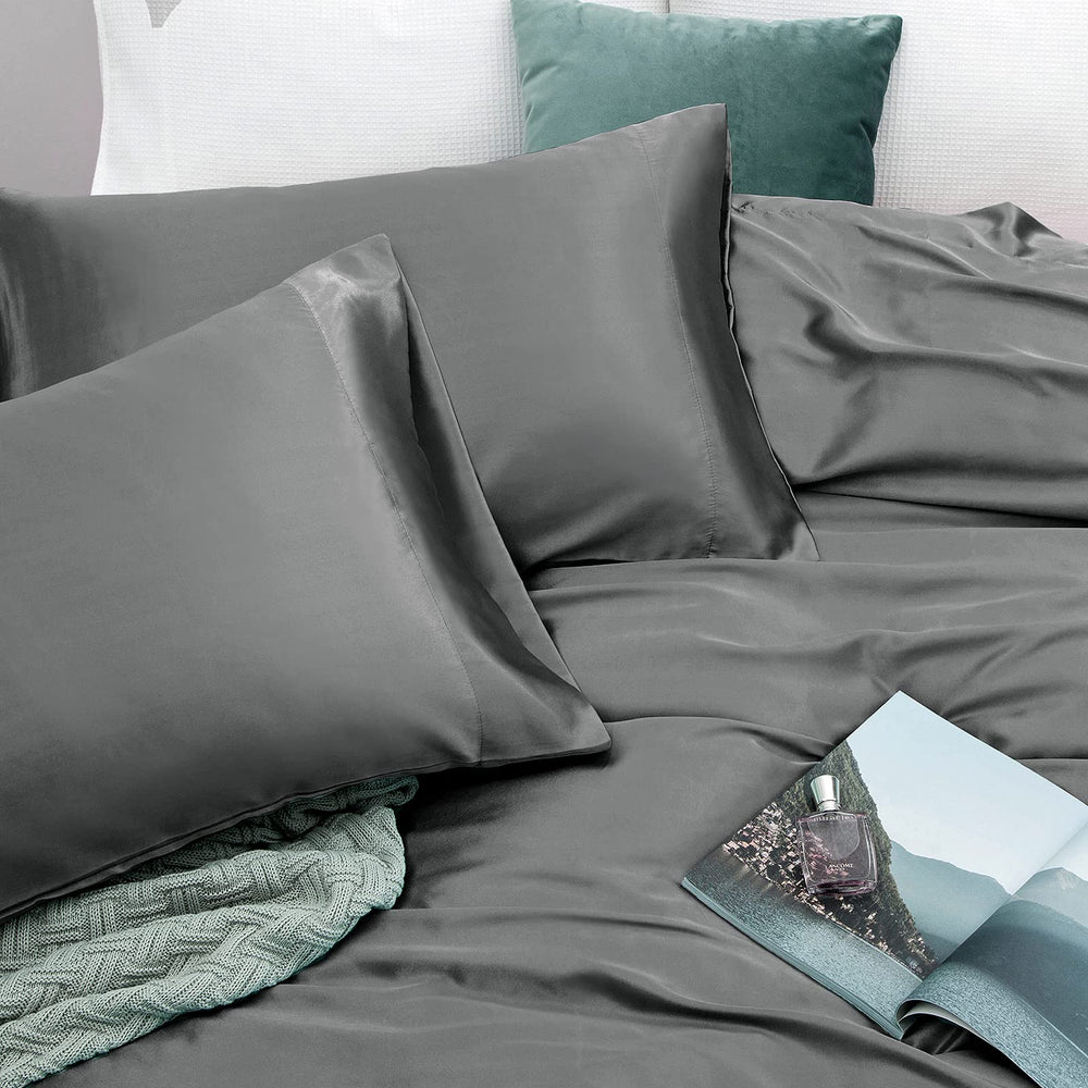 Vonty lit mis en scène gris illustrant rendu élégant et décorable