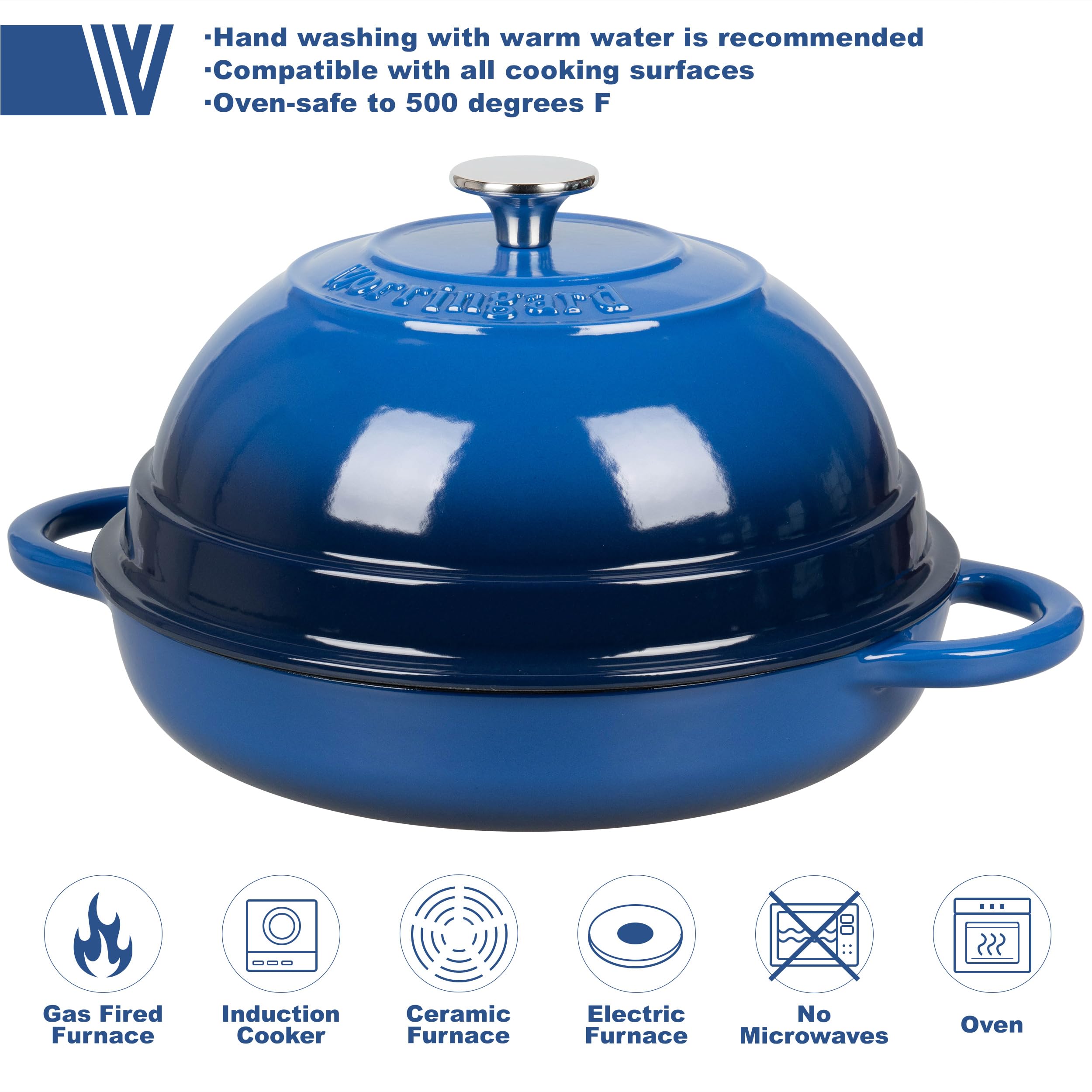 VORRINGARD cocotte en fonte utilisée au four, cuisson homogène