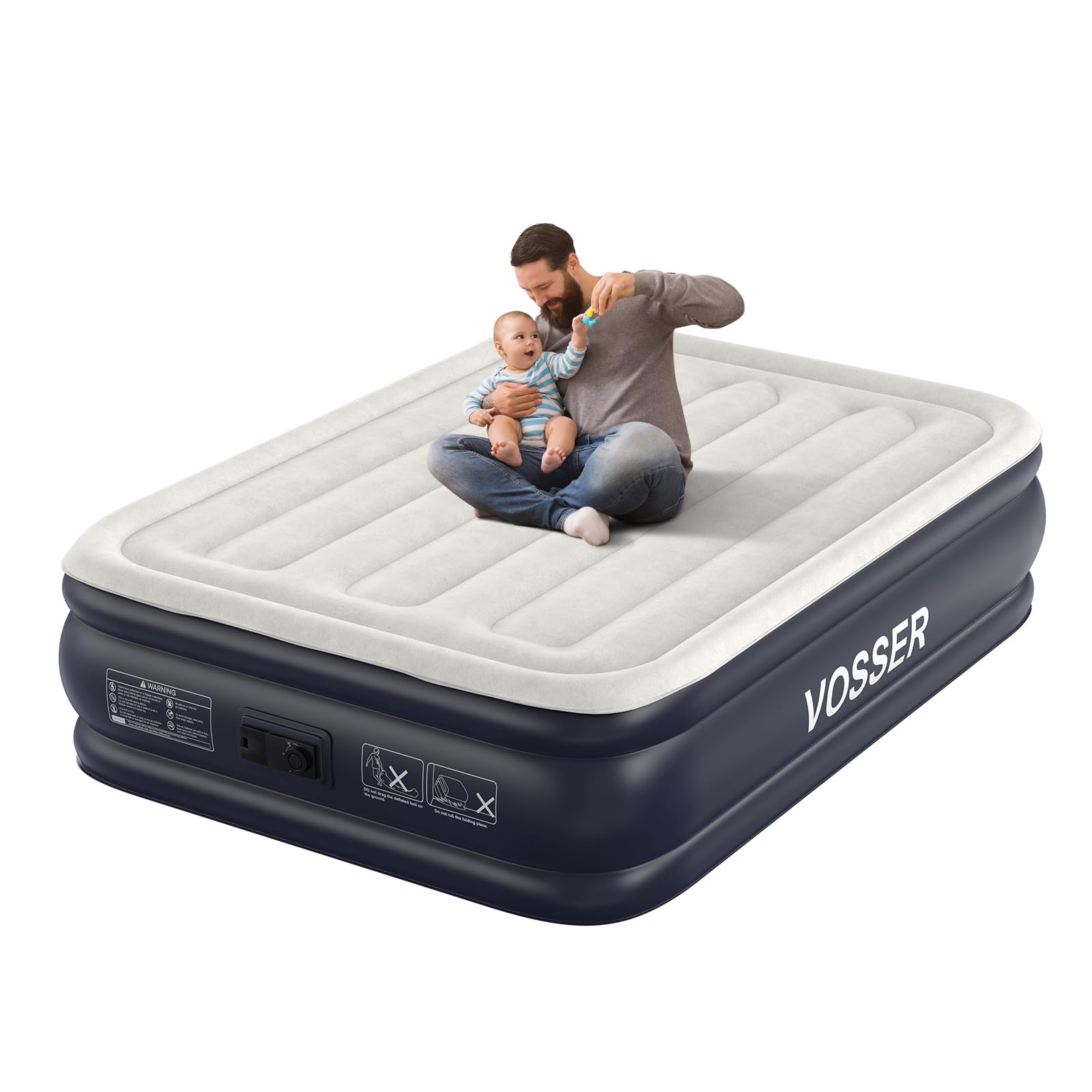 VOSSER matelas face avant montrant confort et finition résistante