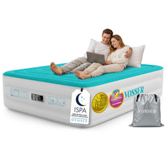 VOSSER matelas queen face avant montrant finition Tiffany Blue et confort