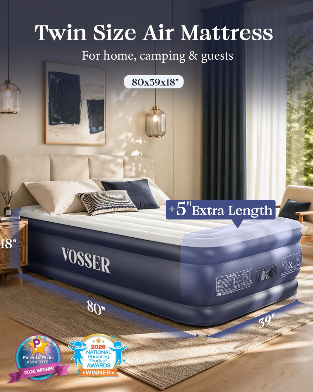 VOSSER texture floquée en gros plan offrant douceur et facilité de nettoyage