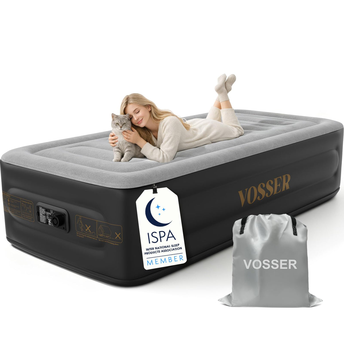 VOSSER matelas twin face avant prêt à l'emploi, confort élevé
