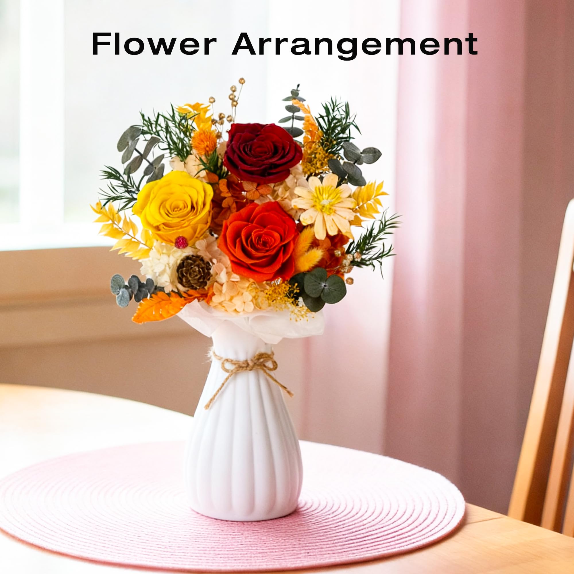Vrioca bouquet utilisé comme centre de table apportant une touche décorative durable