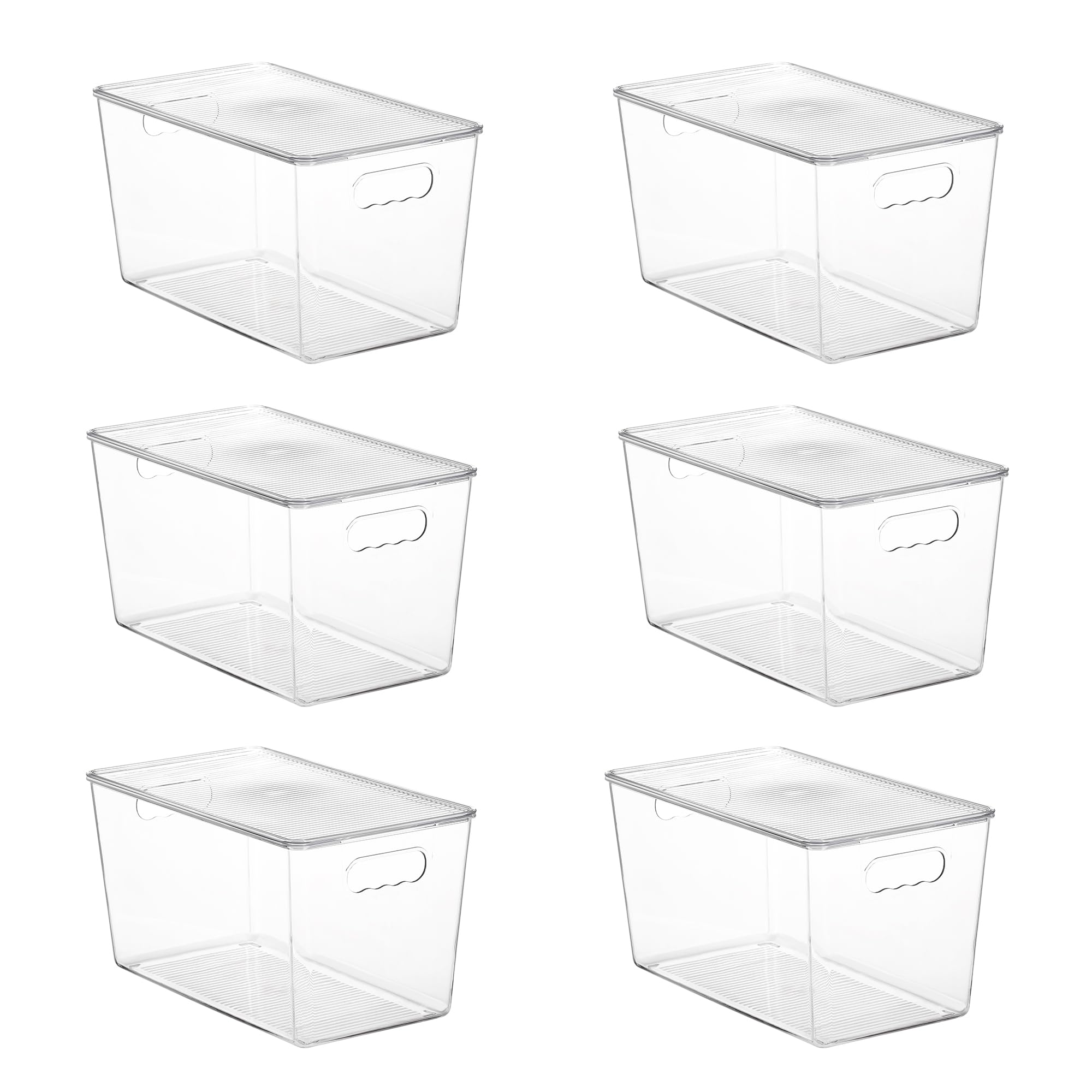 Vtopmart vue avant du bac XL transparent montrant l'étiquette et le design pratique