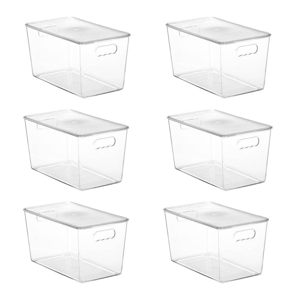 Vtopmart vue avant du bac XL transparent montrant l'étiquette et le design pratique