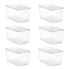 Vtopmart vue avant du bac XL transparent montrant l'étiquette et le design pratique