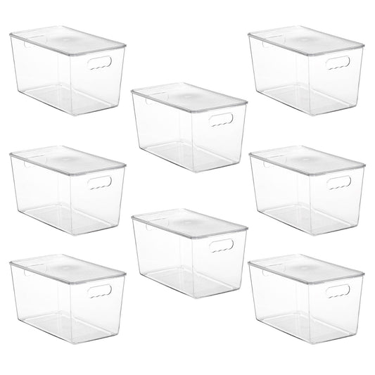 Vtopmart vue avant du bac transparent montrant rangement clair et gain de temps