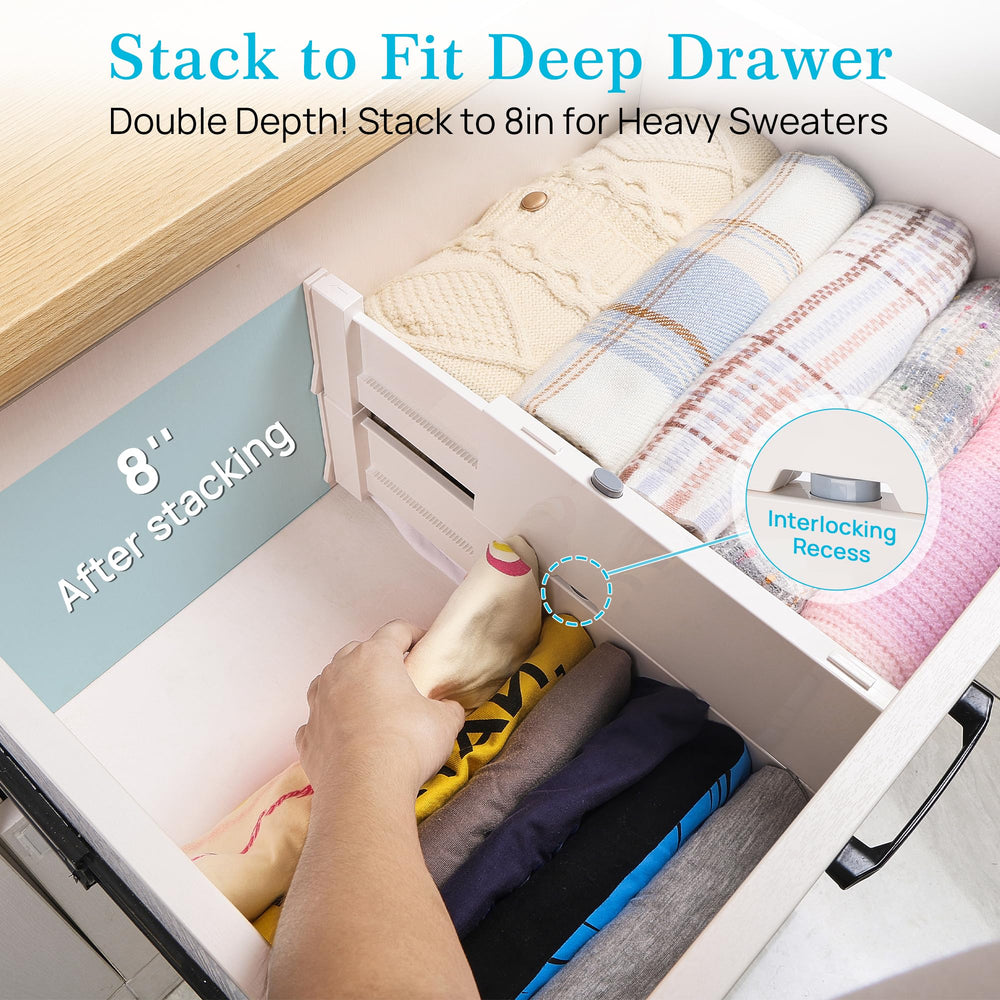Vtopmart diviseurs installés dans une commode pour vêtements organisés