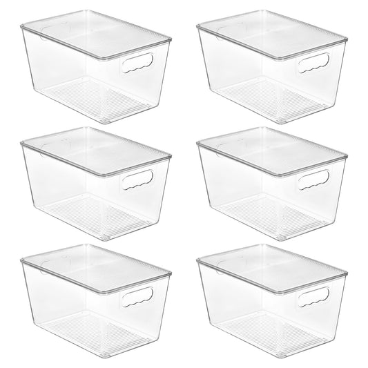 Vtopmart vue avant du lot montrant six bacs transparents pratiques