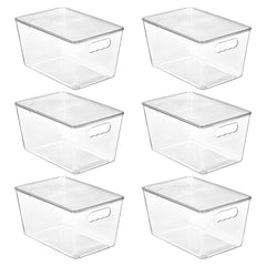 Vtopmart vue avant du lot montrant six bacs transparents pratiques
