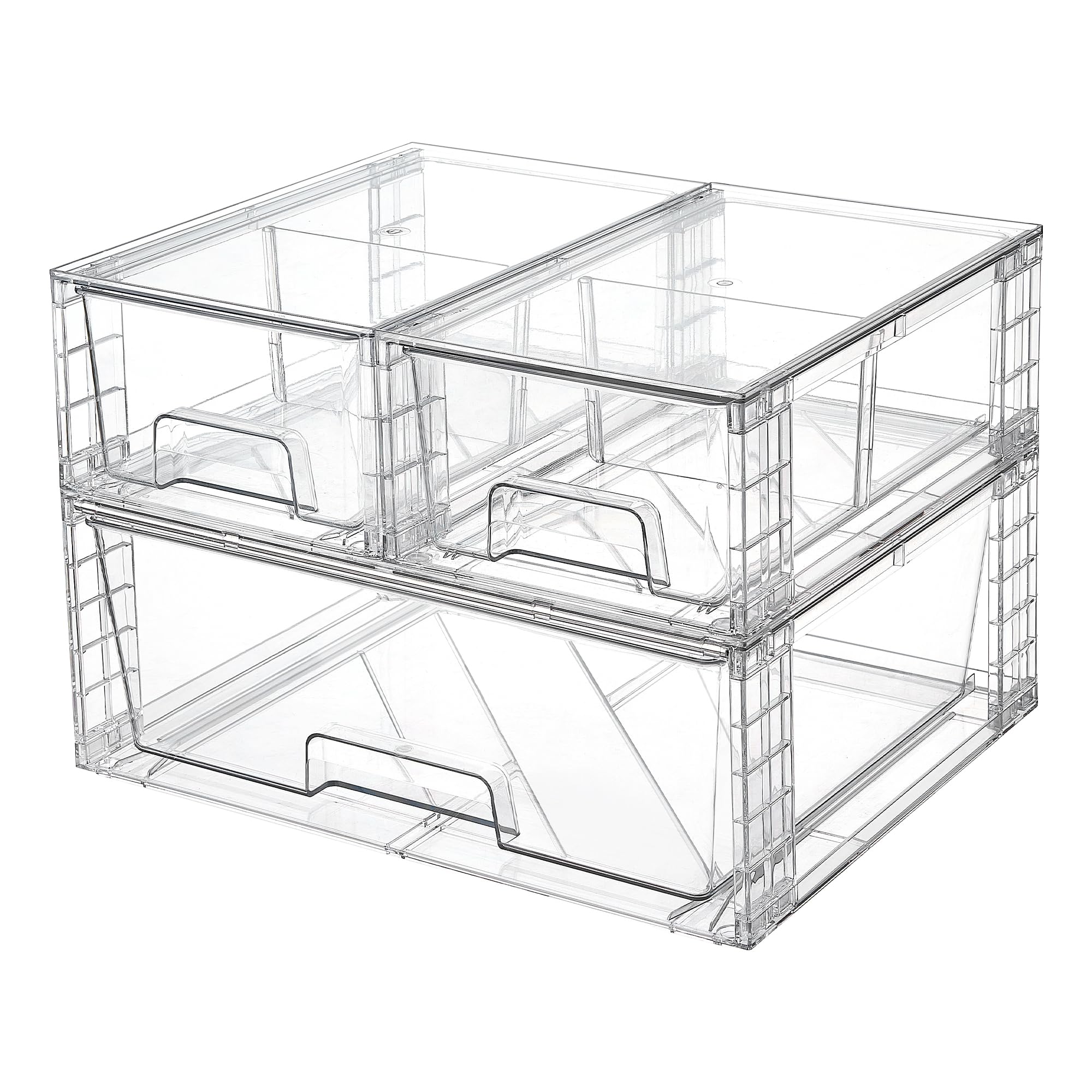 Vtopmart vue frontale du lot de tiroirs transparent pour rangement visible
