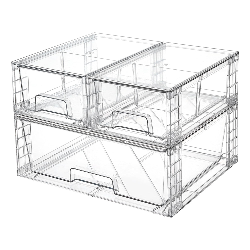 Vtopmart vue frontale du lot de tiroirs transparent pour rangement visible