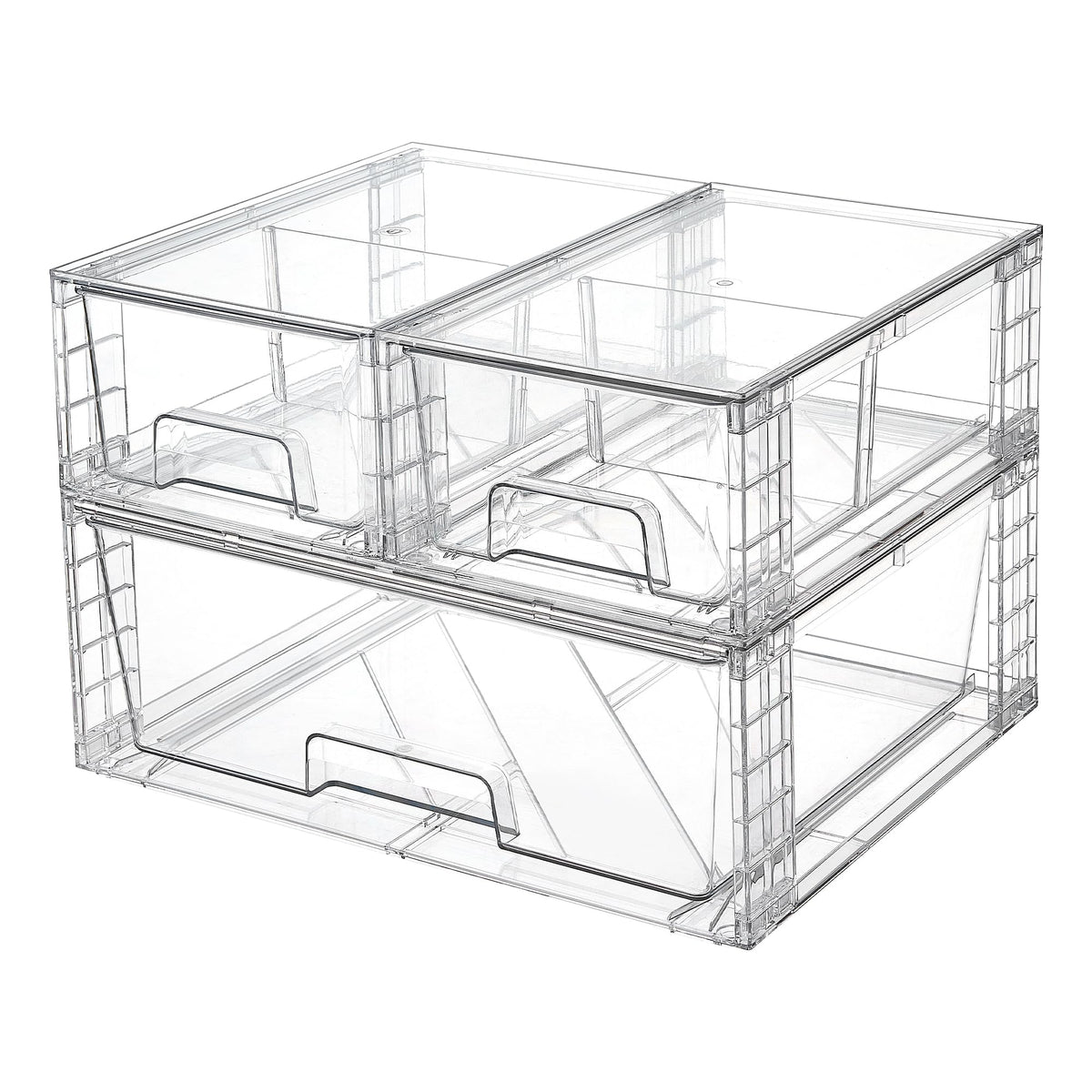 Vtopmart vue frontale du lot de tiroirs transparent pour rangement visible
