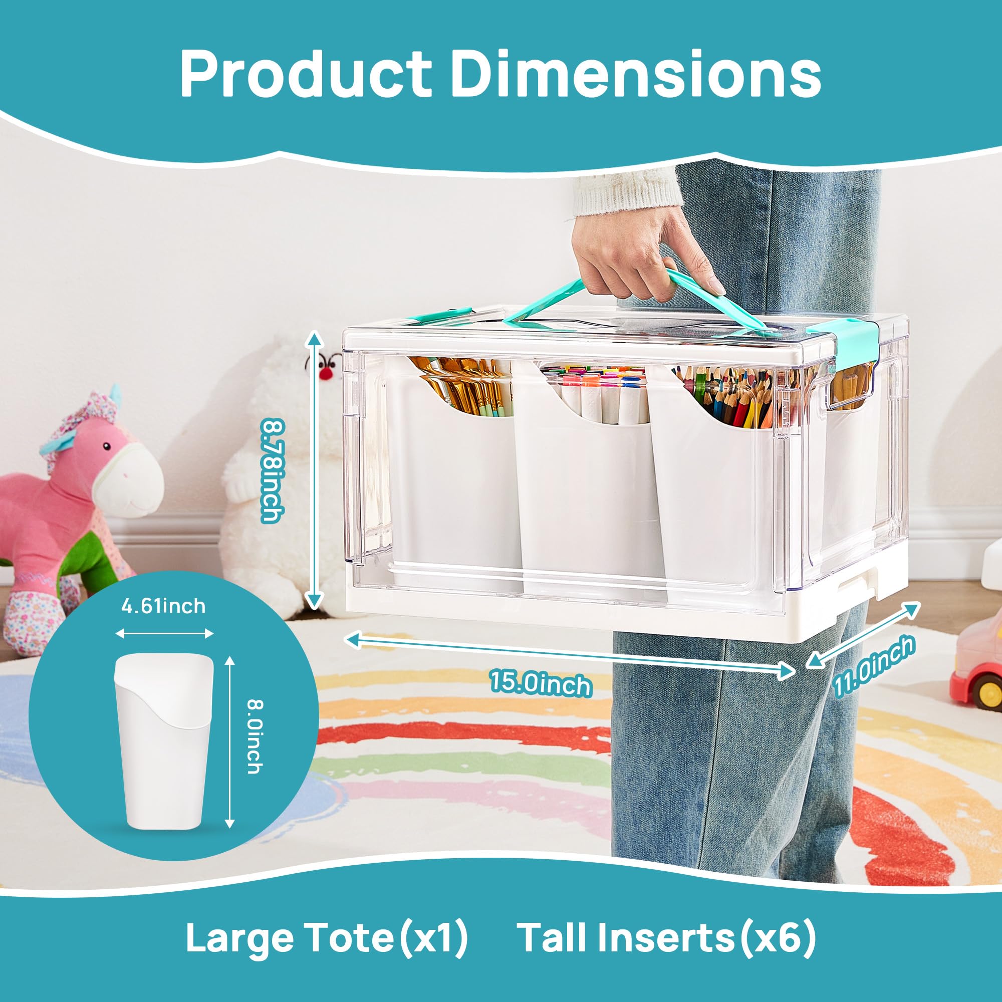 Vtopmart inserts détachables exposés pour personnaliser les compartiments
