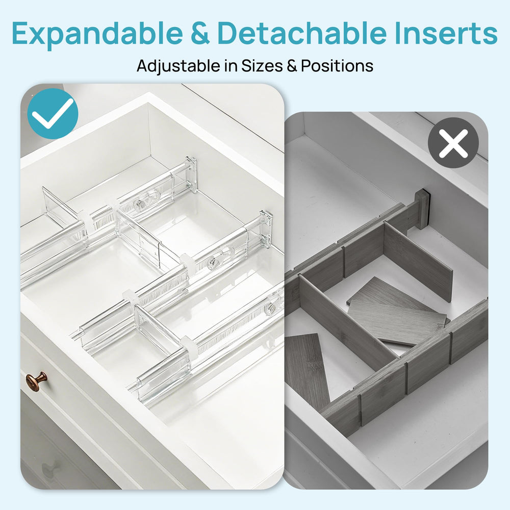 Vtopmart tiroir de cuisine rangé présentant solution de rangement pratique
