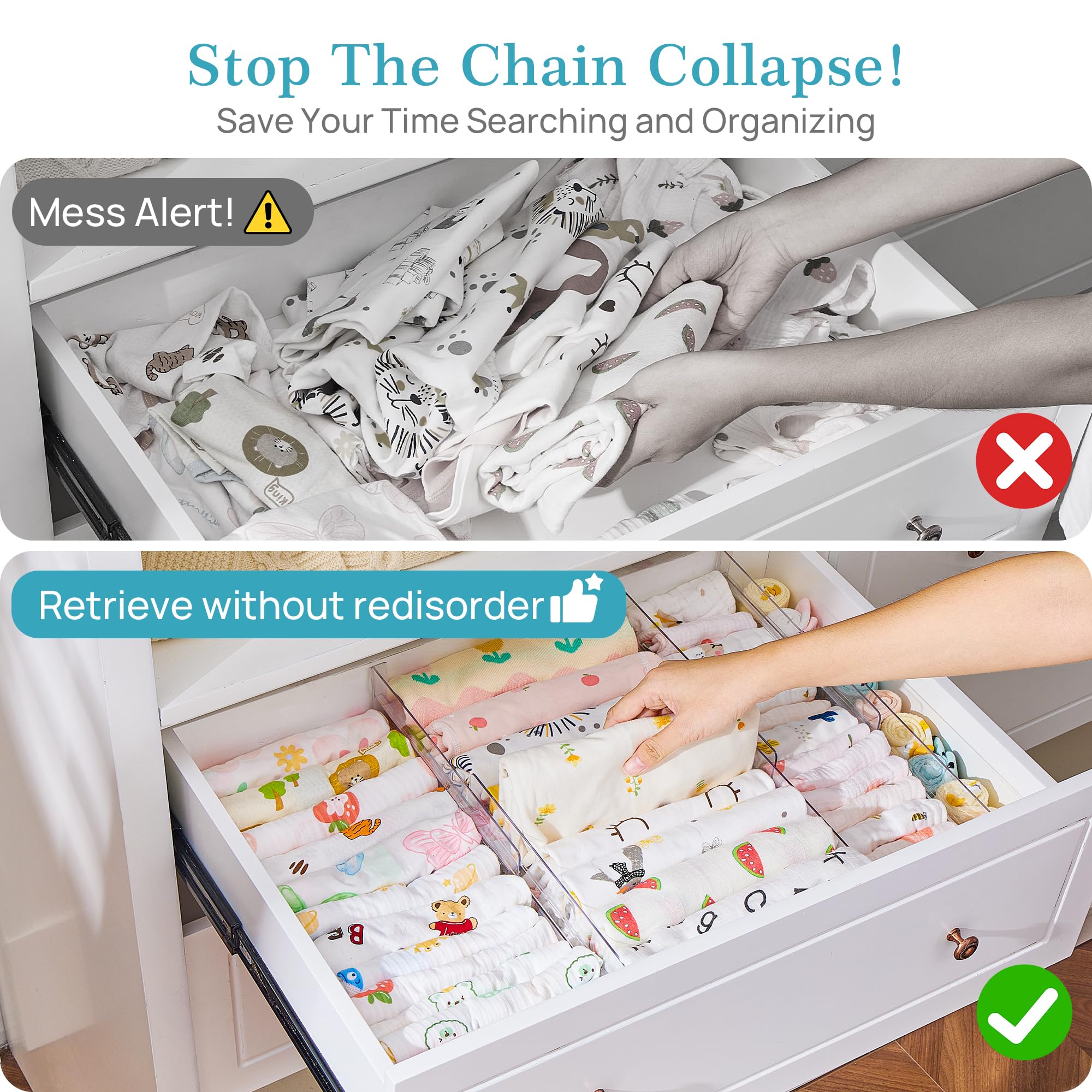 Vtopmart usage dans commode bébé pour vêtements propres et accessibles