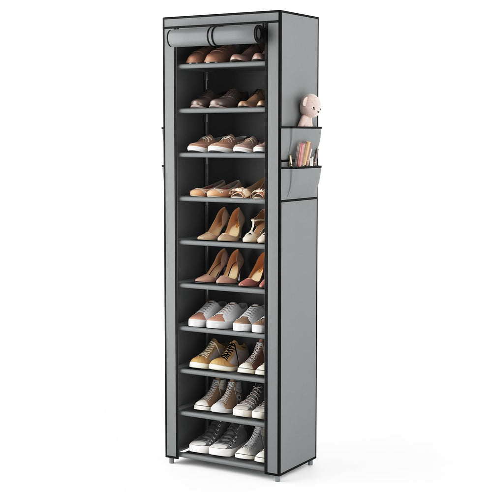 VTRIN vue de face du meuble chaussures 10 étages optimise l’espace