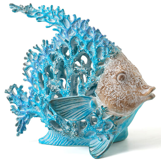 VVGIFTS sculpture poisson-angé vue de face apportant une touche côtière élégante